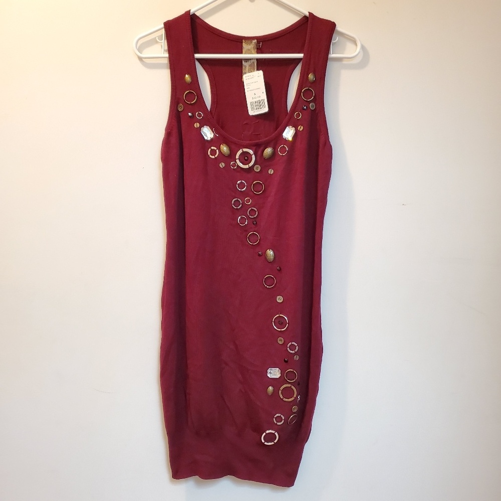 Wine color tunic dress